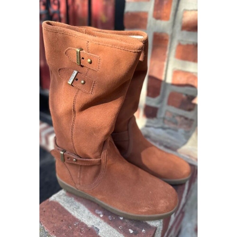 Coach shearling boots, brown, Sz 6
